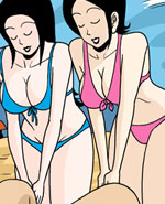 卡列漫画海边上的